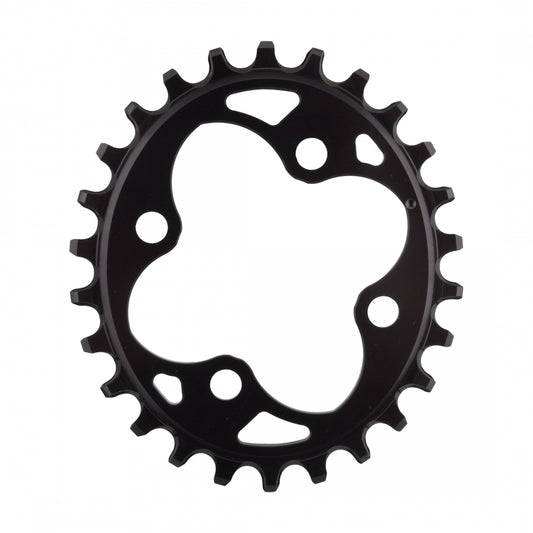 AbsoluteBLACK Oval 64 BCD N/W Chainring, 64mm 4-Bolt, 26T, Black