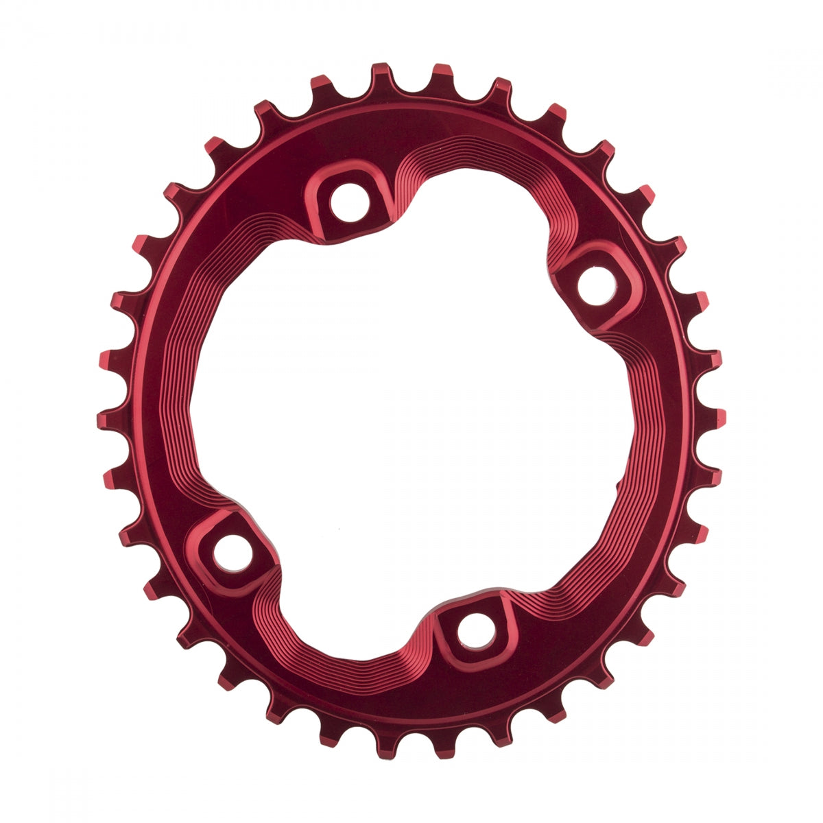 AbsoluteBLACK Oval 96 BCD XT N/W Chainring for Shimano XT M8000 and MT700 cranksets, 96mm 4-Bolt, 34T, Red