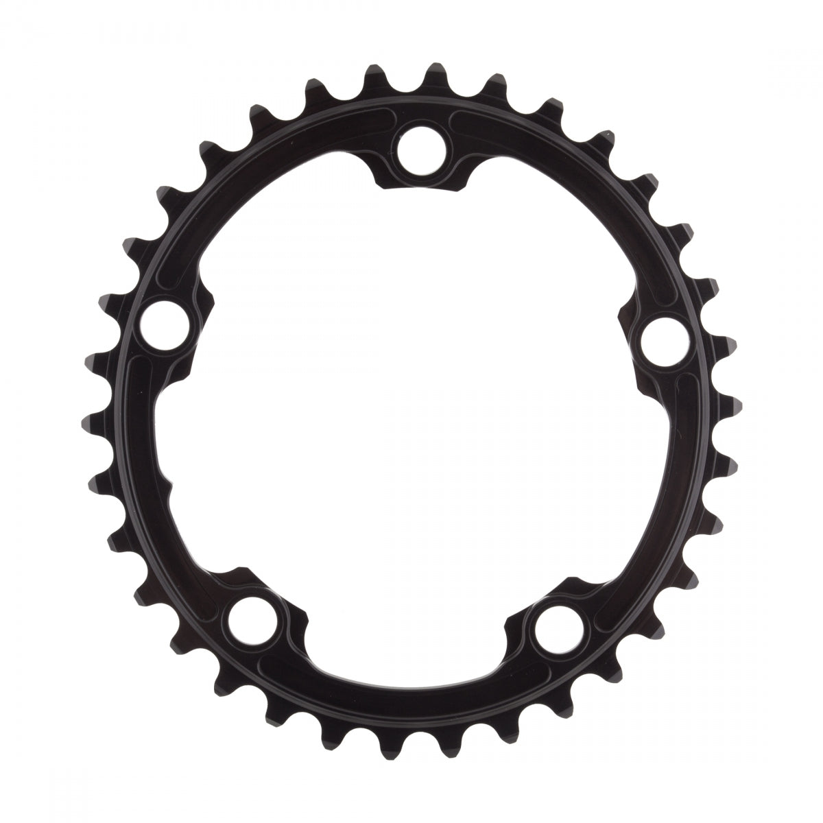 AbsoluteBLACK Oval 110/130 BCD 2X Chainring, 110mm 5-Bolt, 34T,Â Black