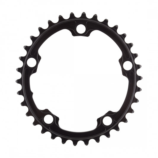 AbsoluteBLACK Oval 110/130 BCD 2X Chainring, 110mm 5-Bolt, 34T,Â Black