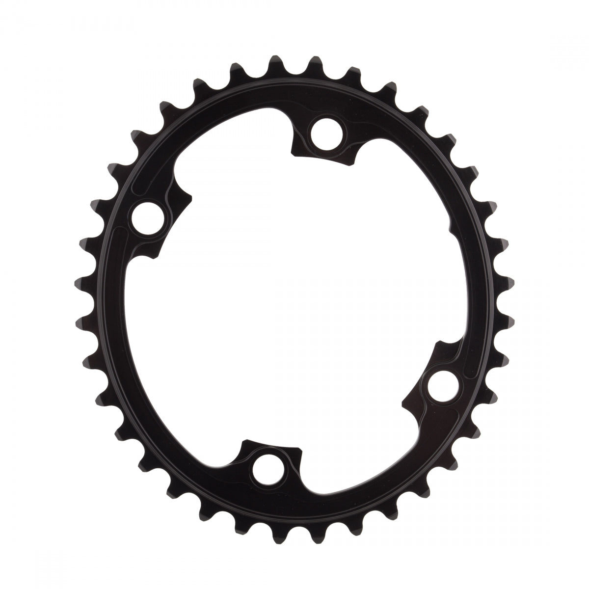 AbsoluteBLACK Oval 110/130 BCD 2X Chainring, 110mm 4-Bolt, 36T,Â Black