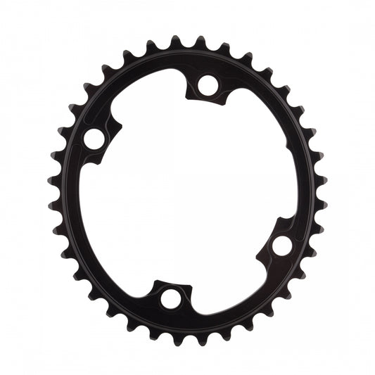 AbsoluteBLACK Oval 110/130 BCD 2X Chainring, 110mm 4-Bolt, 36T,Â Black