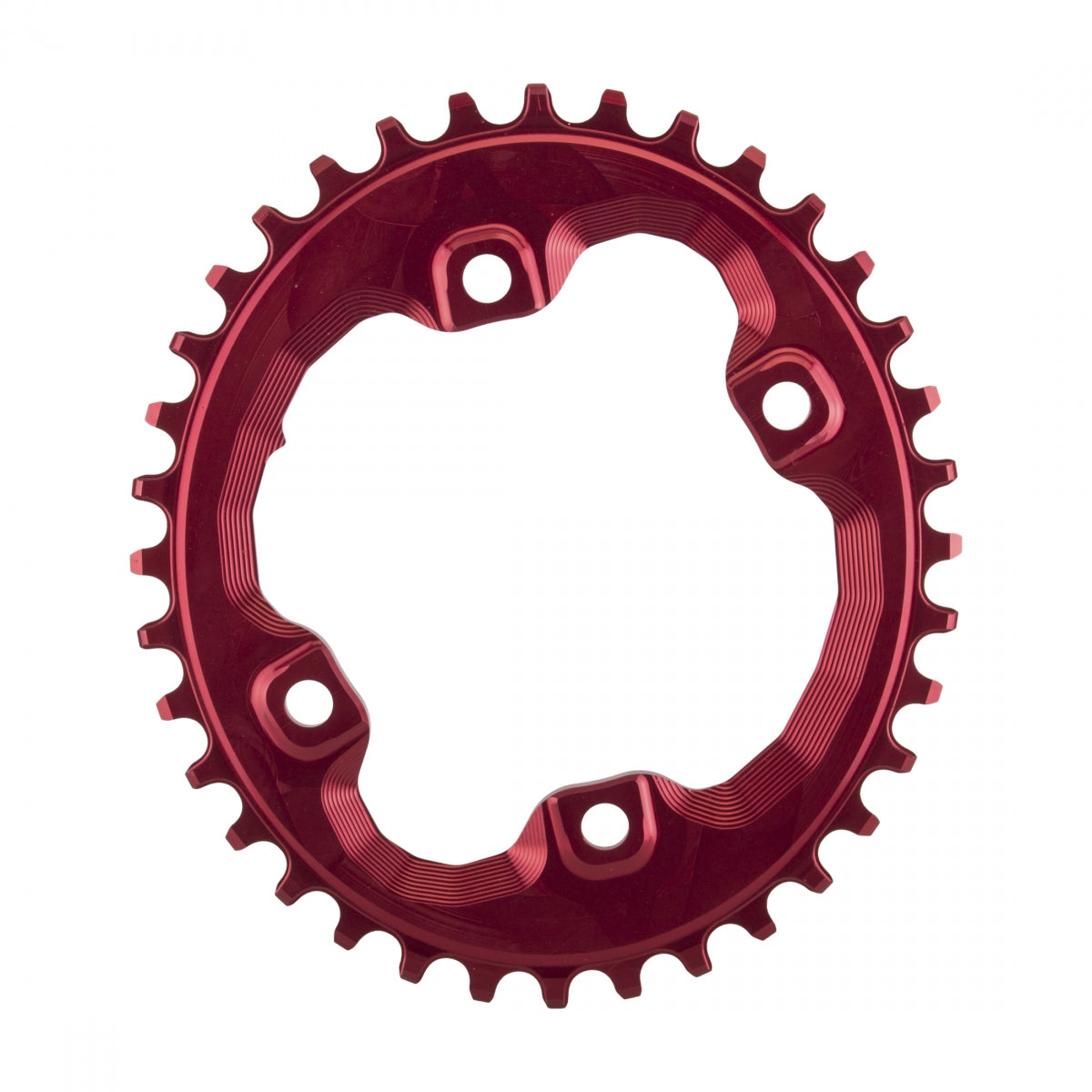 AbsoluteBLACK Oval 96 BCD XT N/W Chainring for Shimano XT M8000 and MT700 cranksets, 96mm 4-Bolt, 36T, Red