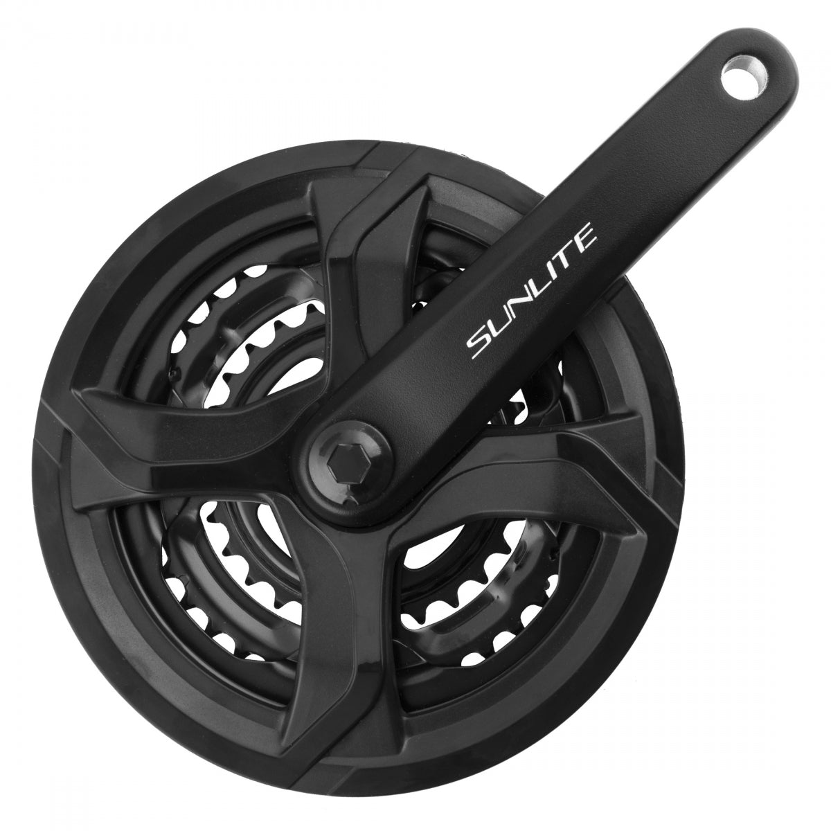SUNLITE City Triple 170mm 48-38-28T 7/8-Speed Square Taper Crankset Black