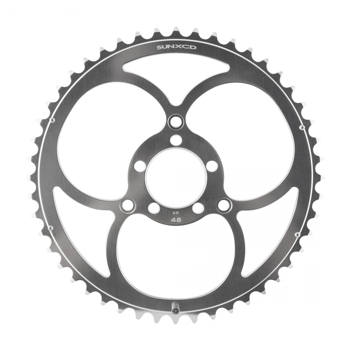 SunXCD Chainring, 50/74mm 3-Bolt, 3/32, 48T, Alloy, Silver