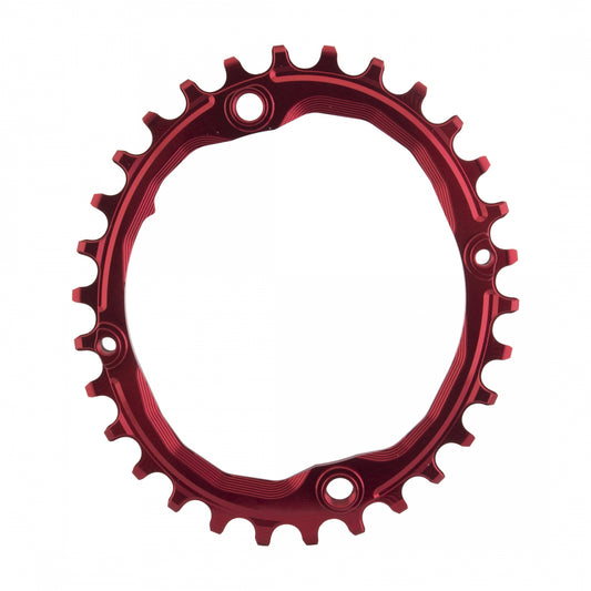 AbsoluteBLACK Oval 104 BCD N/W Chainring, 104mm 4-Bolt, 30T,Â Red