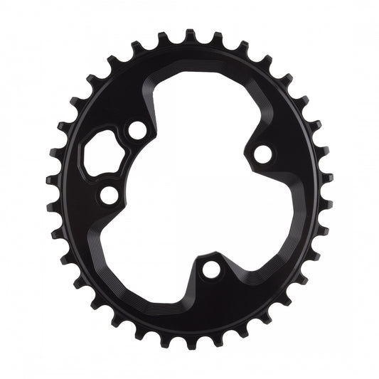 AbsoluteBLACK Oval Rotor 76 BCD N/W Chainring, 76mm 4-Bolt, 34T, Black