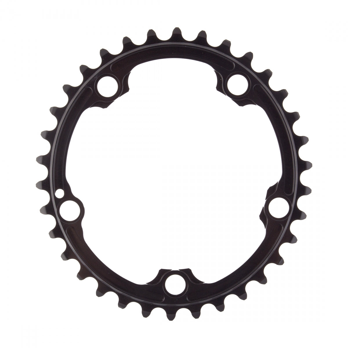 AbsoluteBLACK Oval 110 BCD 2X Sram Chainring, 110mm 5-Bolt, 34T, Black