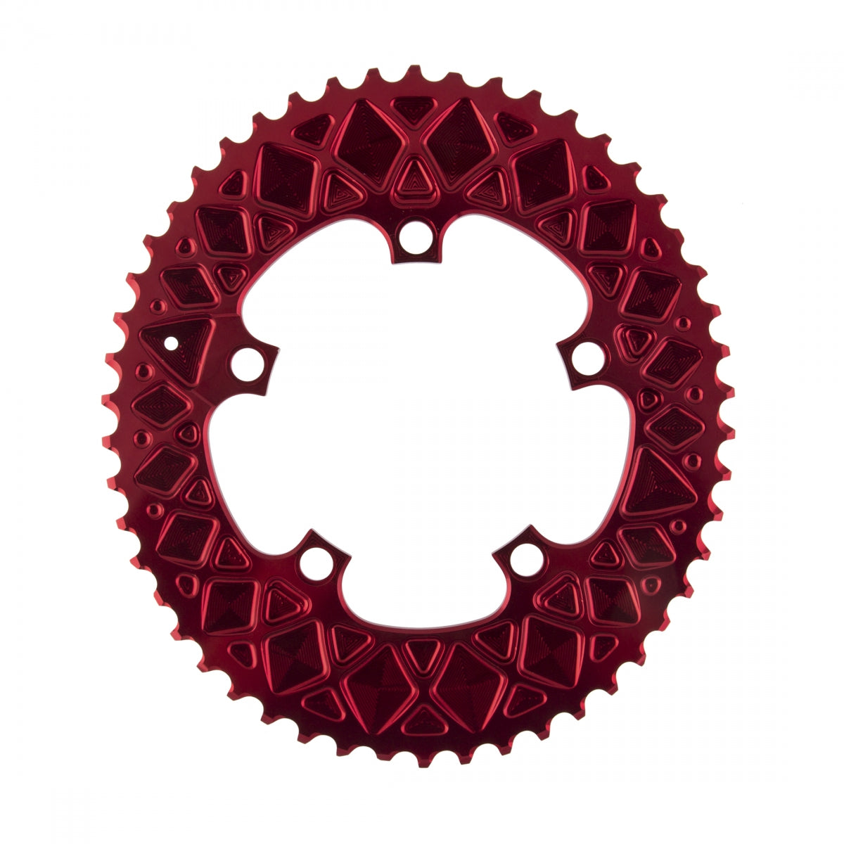 AbsoluteBLACK Oval 110 BCD 2X Sram Chainring, 110mm 5-Bolt, 50T,Â Red