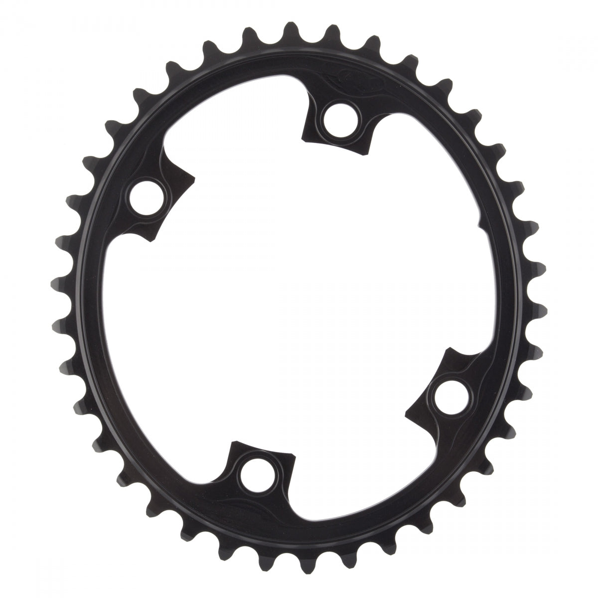 AbsoluteBLACK Oval 110/130 BCD 2X Chainring, 110mm 4-Bolt, 38T,Â Black
