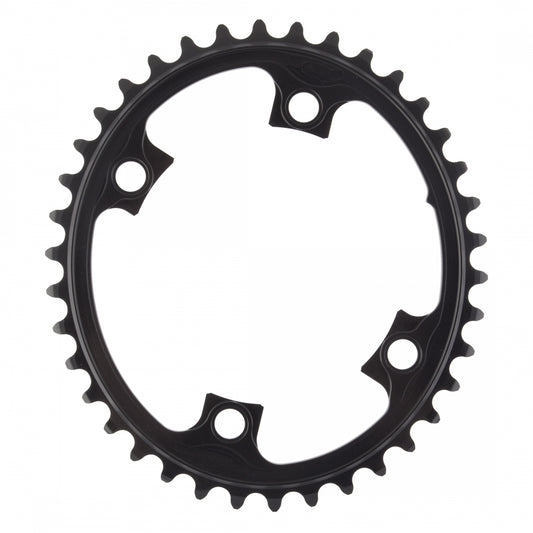 AbsoluteBLACK Oval 110/130 BCD 2X Chainring, 110mm 4-Bolt, 38T,Â Black