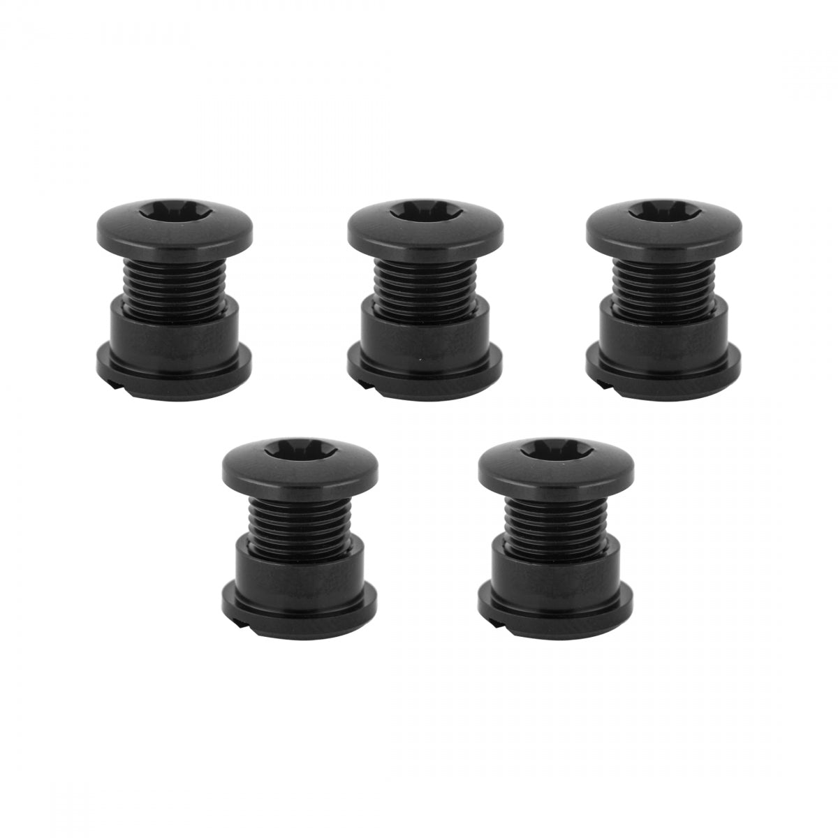 AbsoluteBLACK Single-Ring Alloy Chainring Bolts, Short, Black, Set of 6