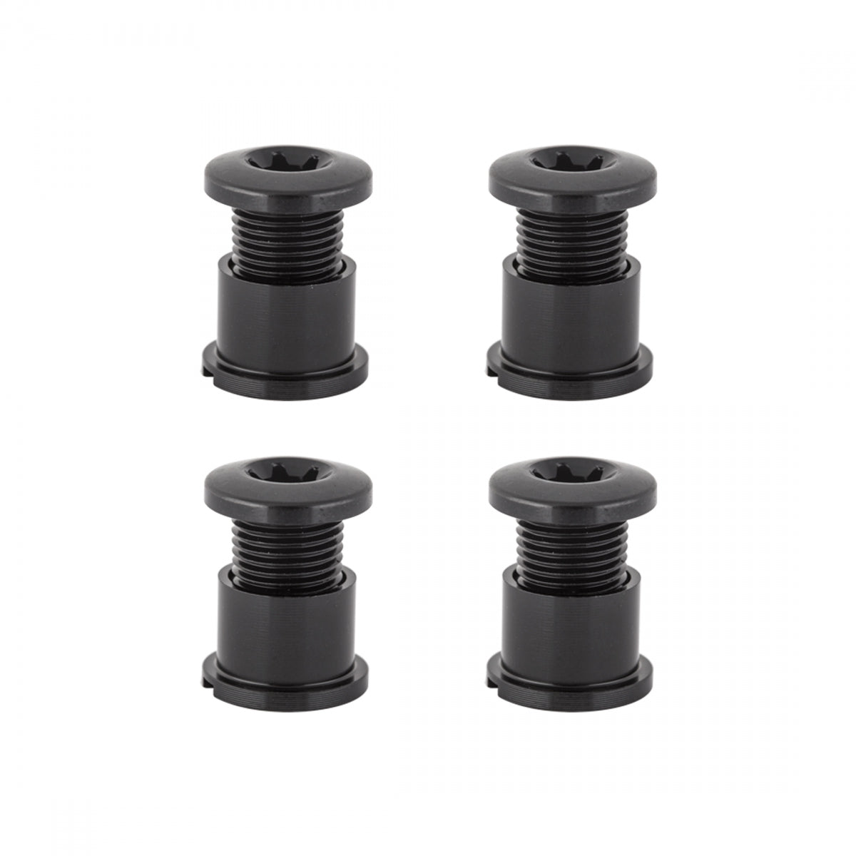 AbsoluteBLACK Single-Ring Alloy Chainring Bolts, Long, Black, Set of 4