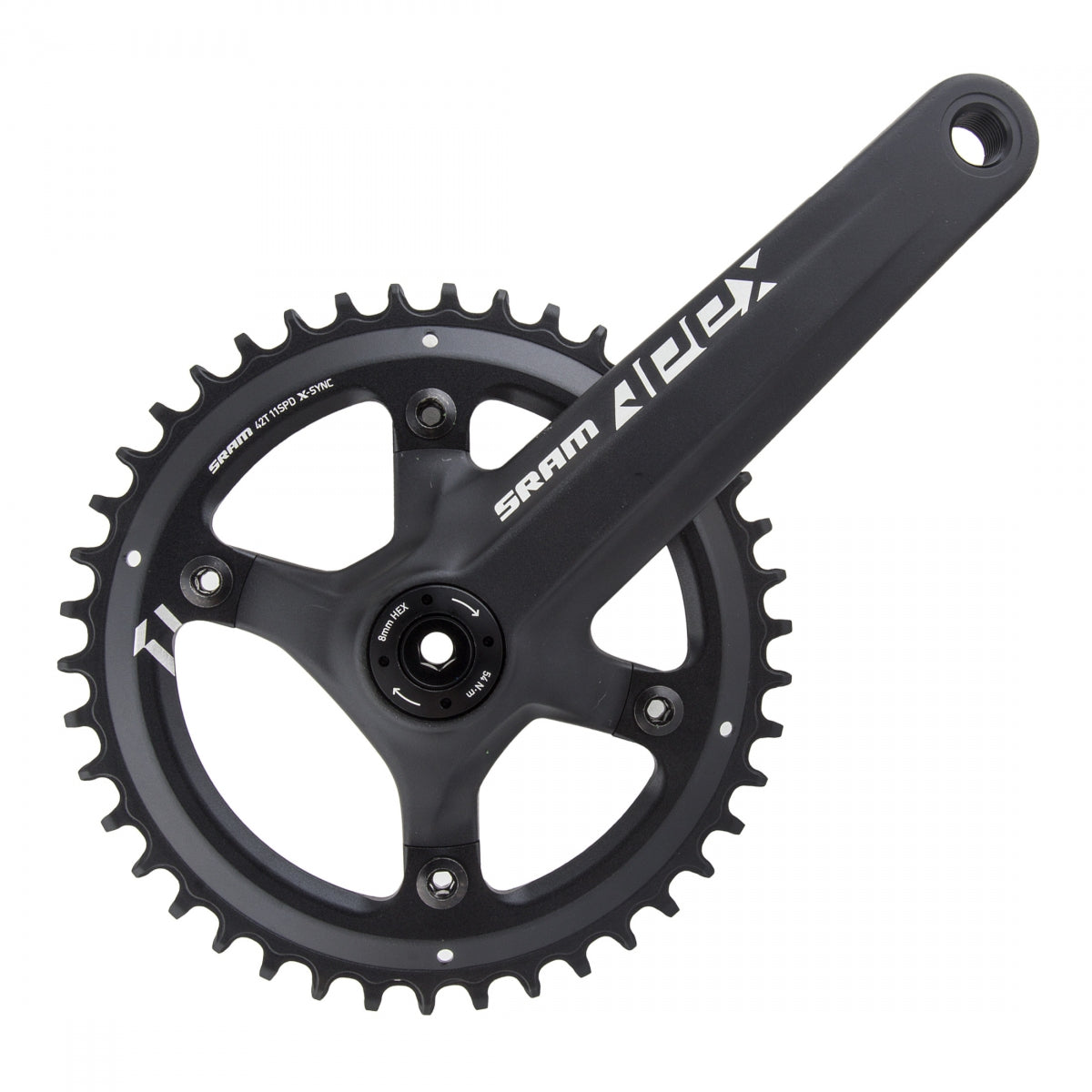 SRAM Apex X-SYNC Crankset without Cups, BB30, 175mm x 42T, Black