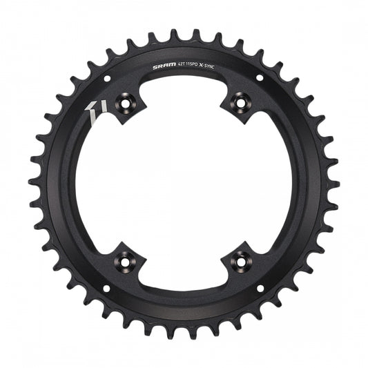 SRAM X-SYNC Asymmetric Chainring, 11-Speed, 4-Bolt, 42T, 110mm, Black