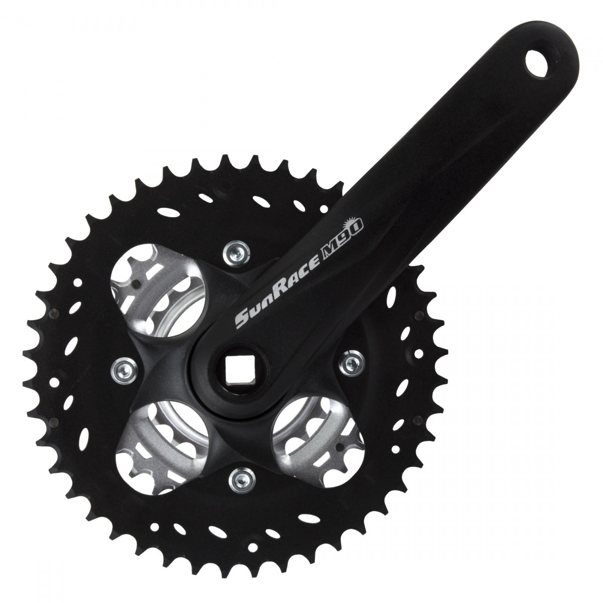 SUNRACE Fcm904 175mm 44/32/22T 9-Speed Square Taper Crankset Black