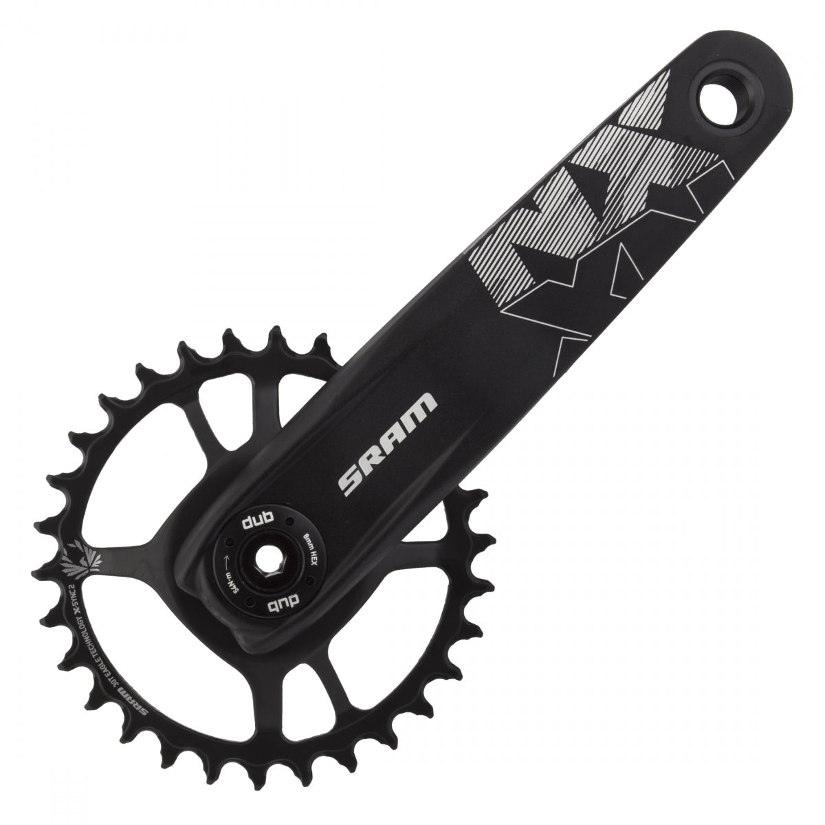 Crankset Sram Nx Eagle Fat4 170X30 Dm Dub Xsync2 Stl W/O Cups Bk 12S