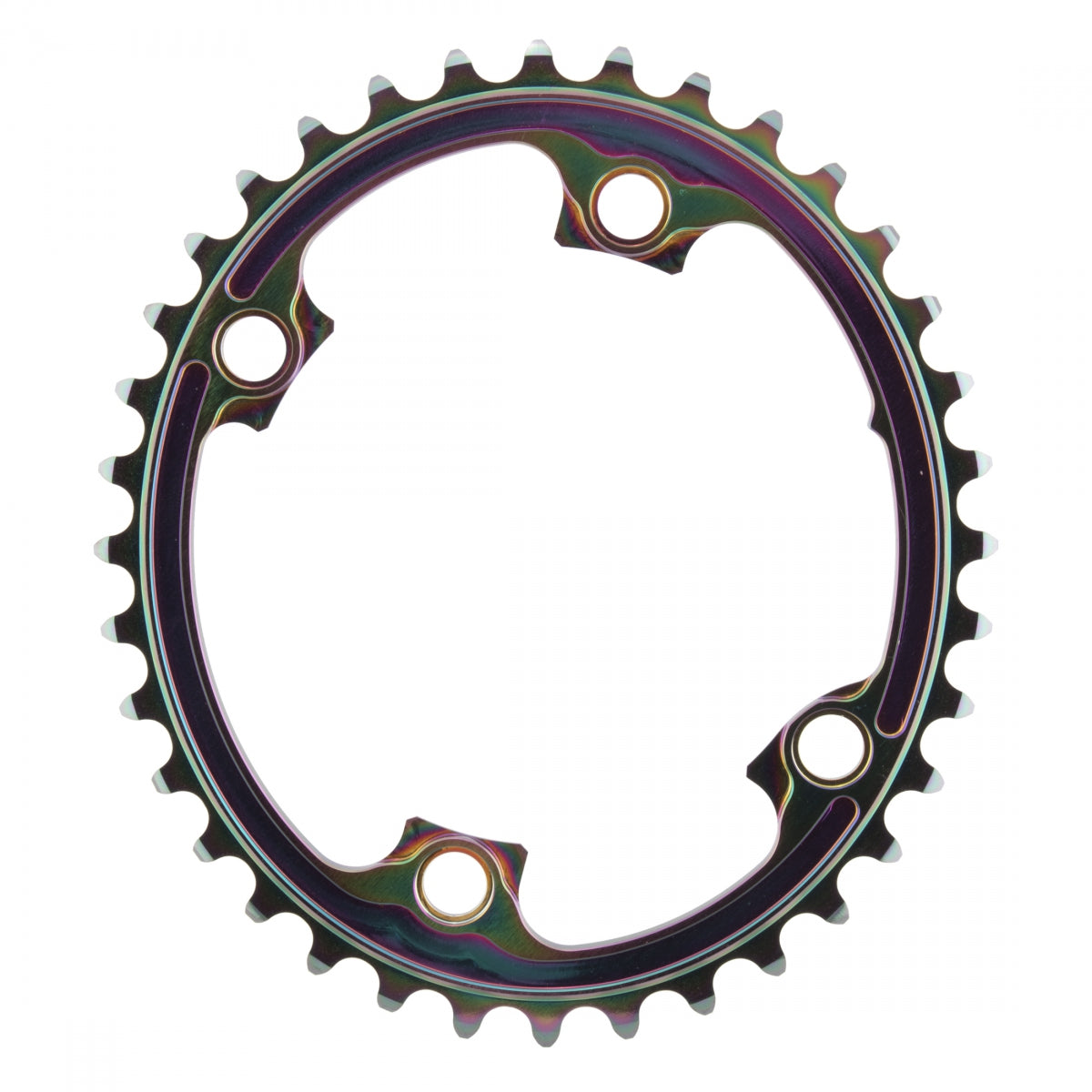 Chainring Absoluteblack Oval 110Mm 36T 4B Asymmetric 2X Oil-Slick