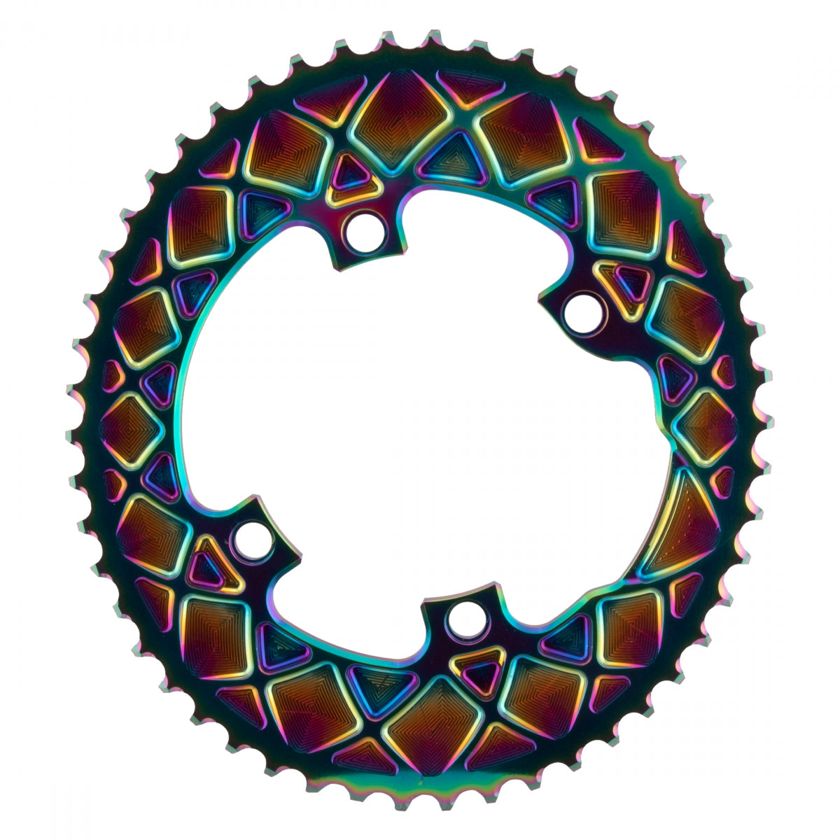 Chainring Absoluteblack Oval 110Mm 50T 4B Asymmetric 2X Oil-Slick