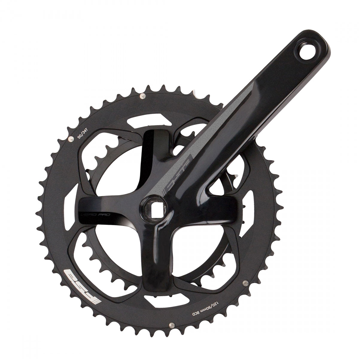 FSA Vero Square 175mm 50/34T 10/11-Speed Crankset Black