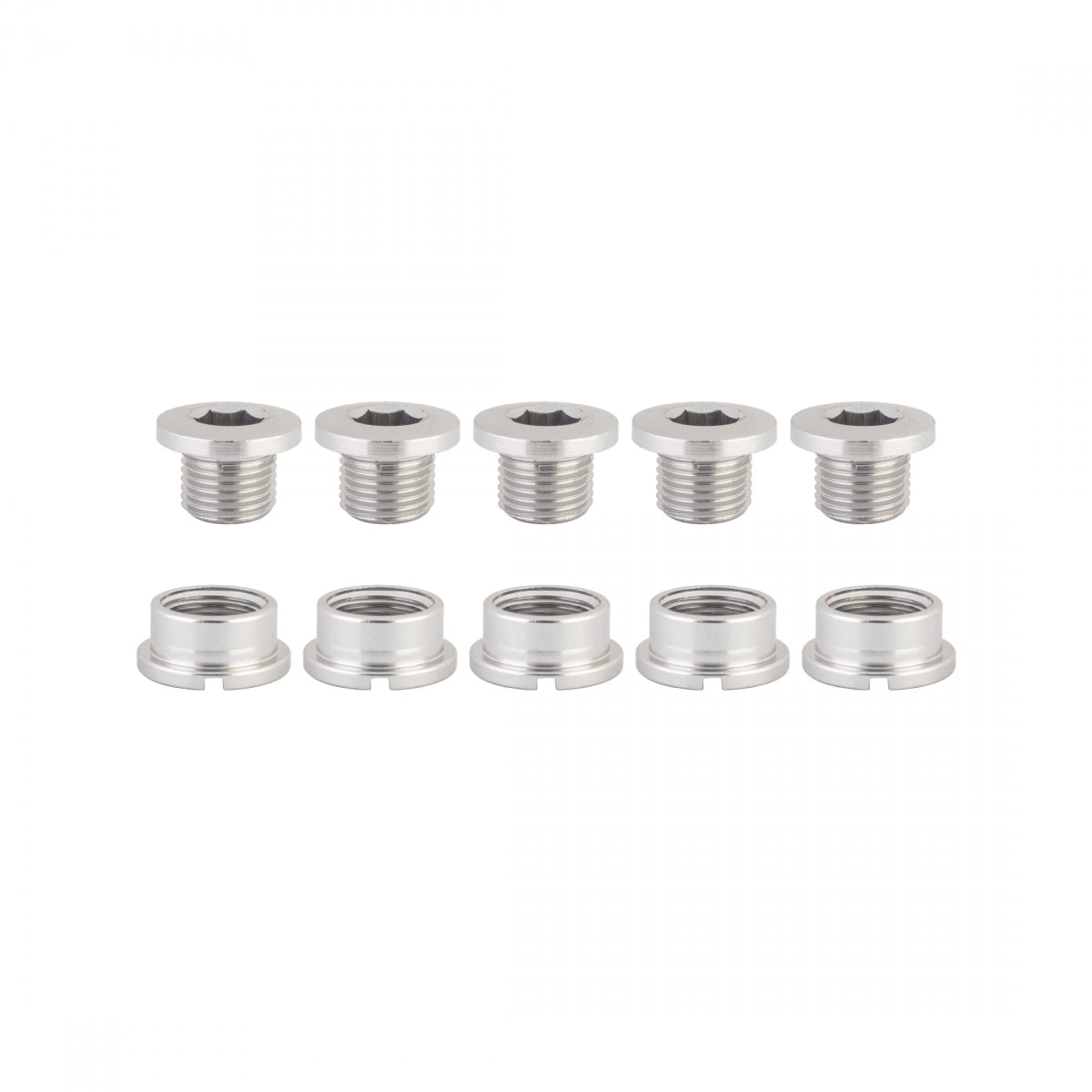 Origin8 Single-Ring Alloy Chainring Bolts, Silver, Set of 5