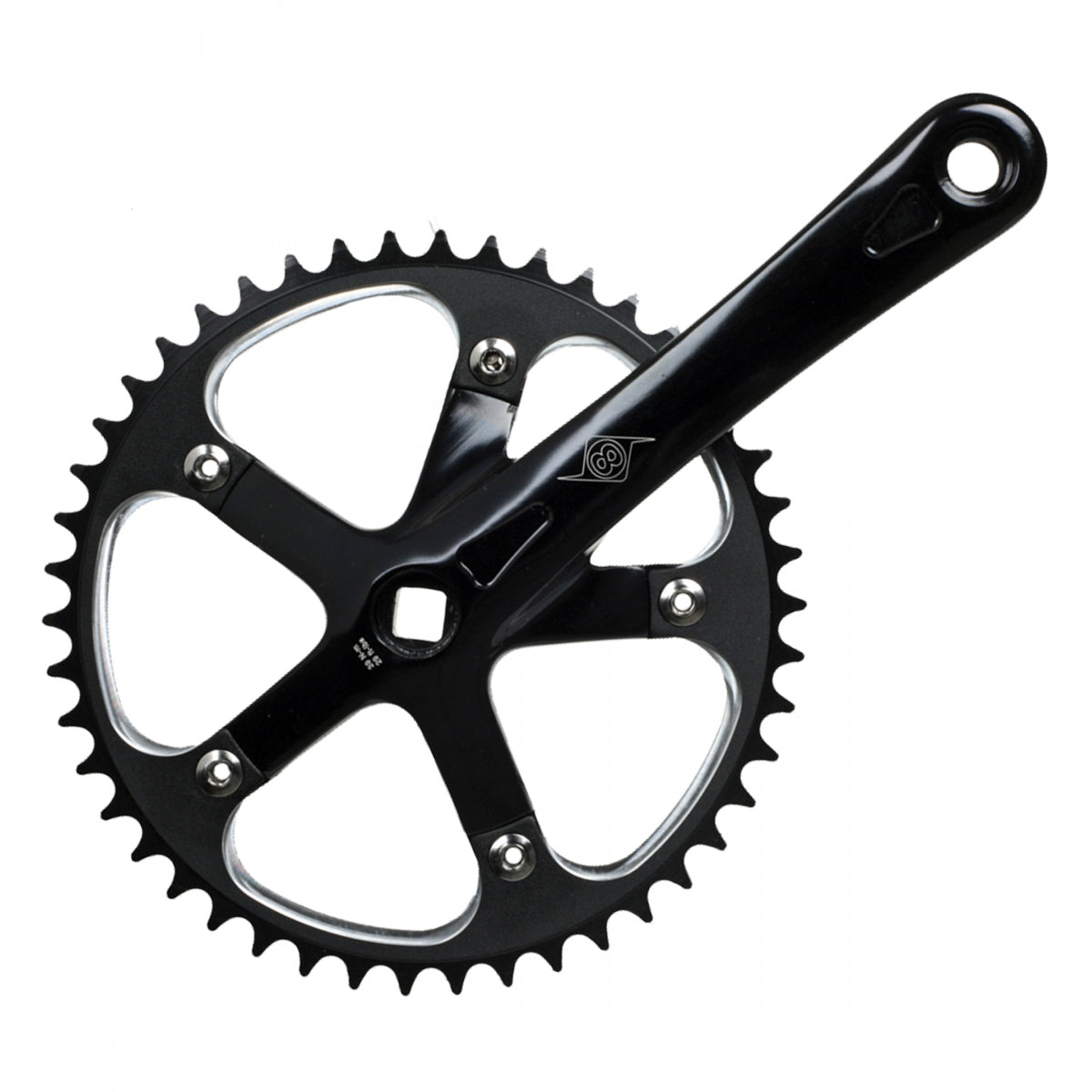 Origin8 Pro Pulsion Track/Single Speed Crankset, Square Top, 175mm x 46T x 1/8", Black