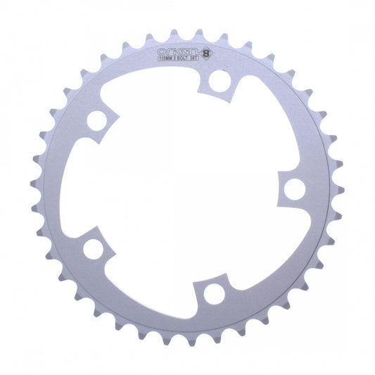 Origin8 Alloy Blade Chainring, 110mm, 5-Bolt, 38T, Silver