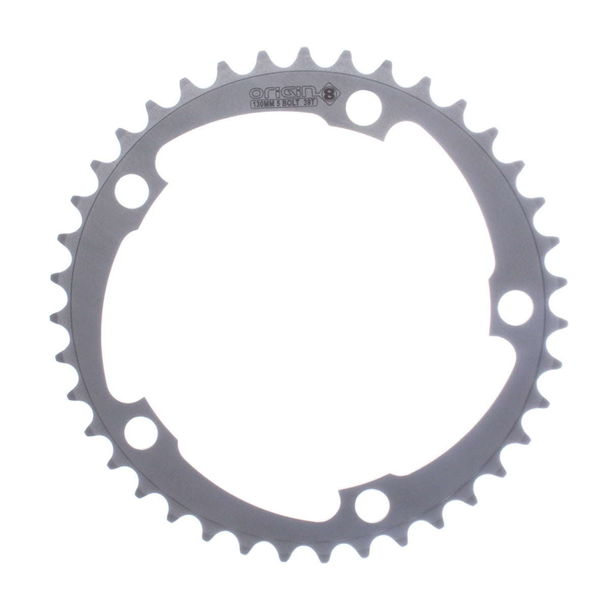 Origin8 Alloy Blade Chainring, 130mm, 5-Bolt, 39T, Silver