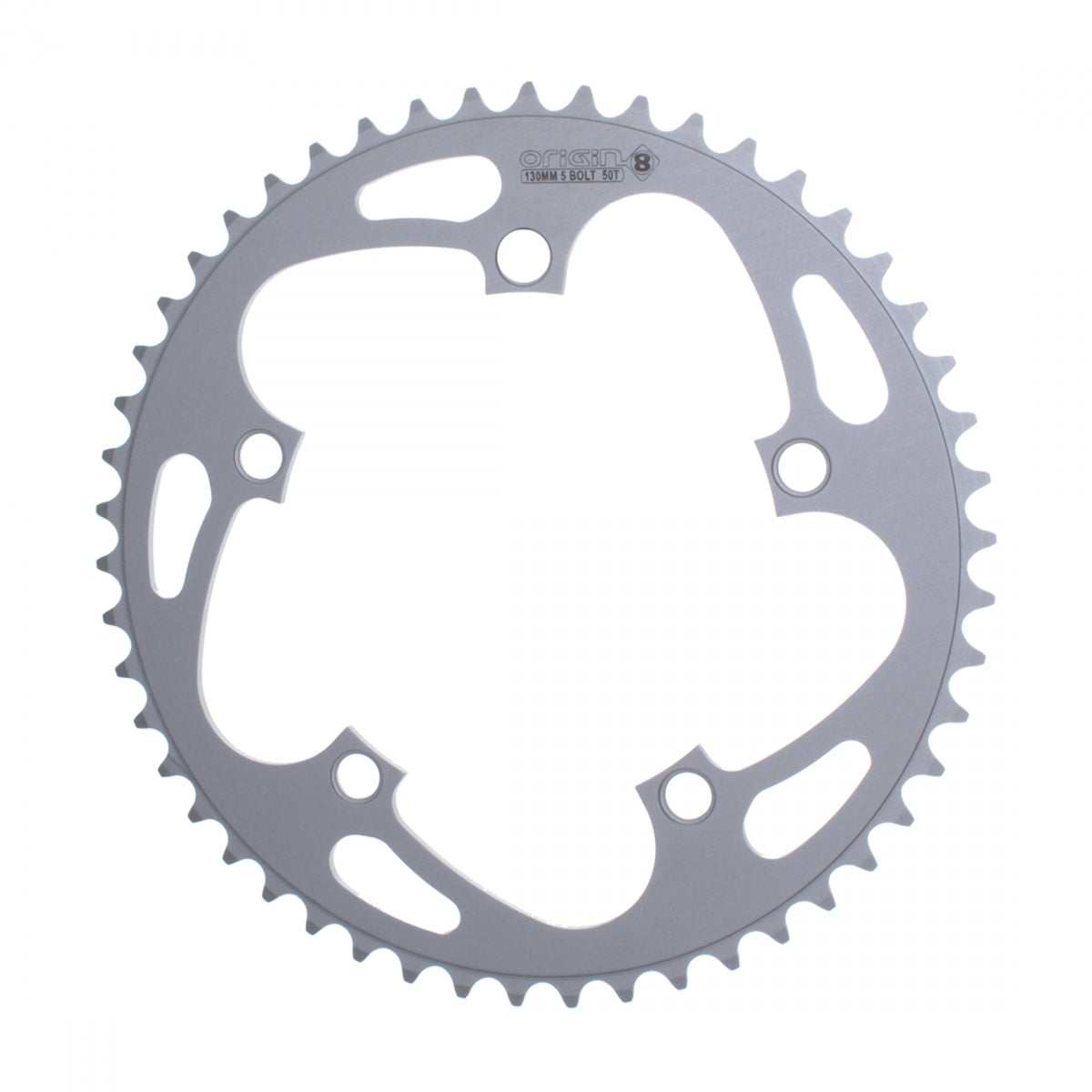 Origin8 Alloy Blade Chainring, 130mm, 5-Bolt, 50T, Silver