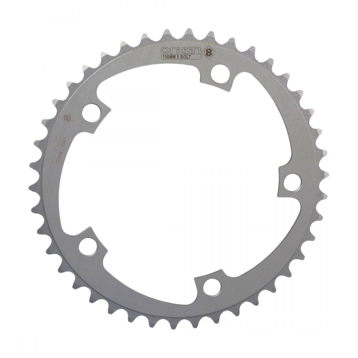 Origin8 Alloy Blade Chainring, 94mm, 5-Bolt, 34T, Silver