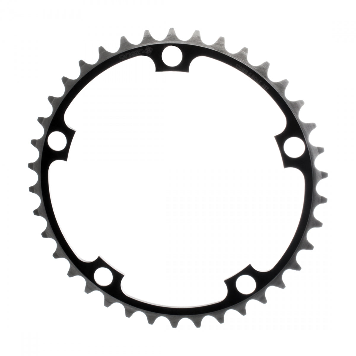 Origin8 Alloy Non-Ramped Chainring, 130mm, 5-Bolt, 39T, Black/Silver