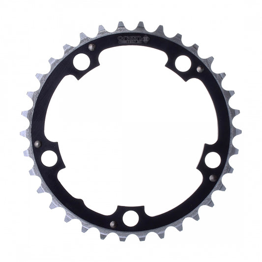 Origin8 Alloy Ramped Chainring, 94mm, 5-Bolt, 32T, Black/Silver