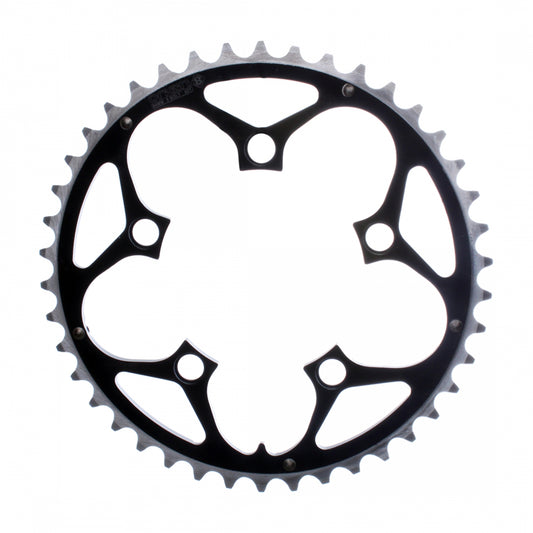 Origin8 Alloy Ramped Chainring, 94mm, 5-Bolt, 42T, Black/Silver