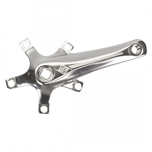 ORIGIN8 Alloy Crank Arm Set 150mm 1-Speed Square Taper Crankset Silver