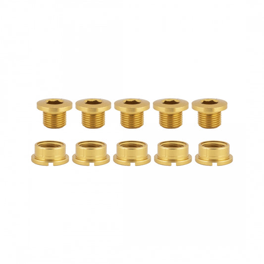 Origin8 Single Chainring Bolts, Alloy, Gold, Set of 5