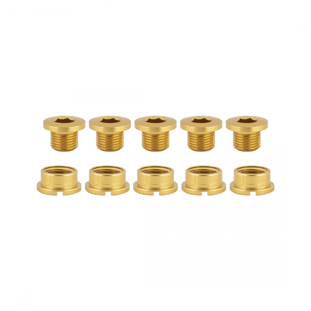 Origin8 Single Chainring Bolts, Alloy, Gold, Set of 5