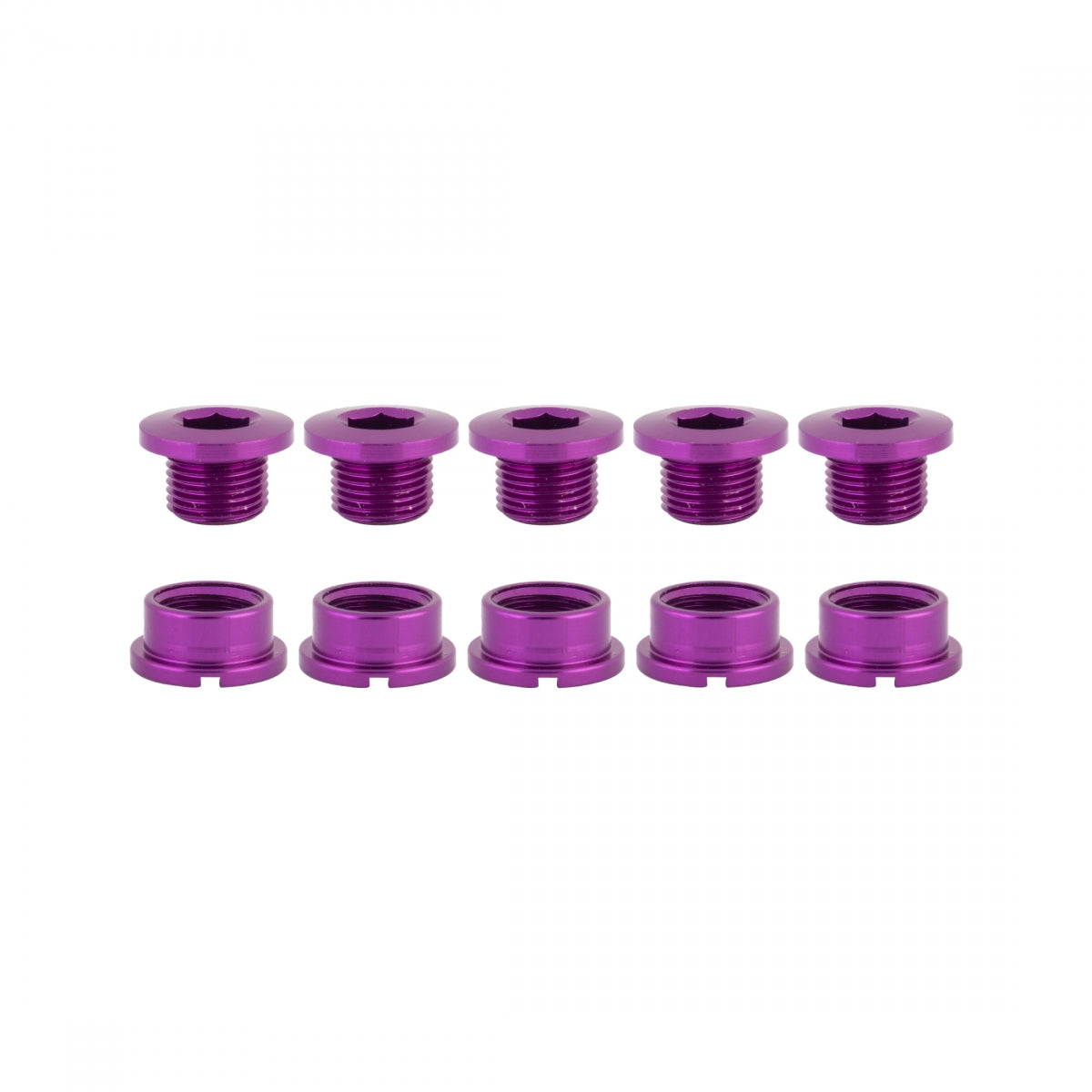 Origin8 Single Chainring Bolts, Alloy, Purple, Set of 5