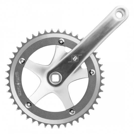 Origin8 Trackstar Crankset, 170mm x 46T, Square Taper Bottom Bracket, Silver