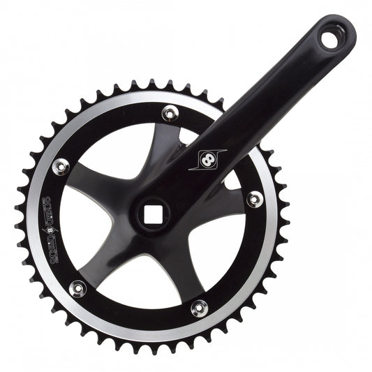 Origin8 Trackstar Crankset, 170mm x 46T, Square Taper Bottom Bracket, Black