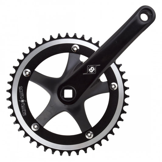 Origin8 Trackstar Crankset, 165mm x 46T, Square Taper Bottom Bracket, Black