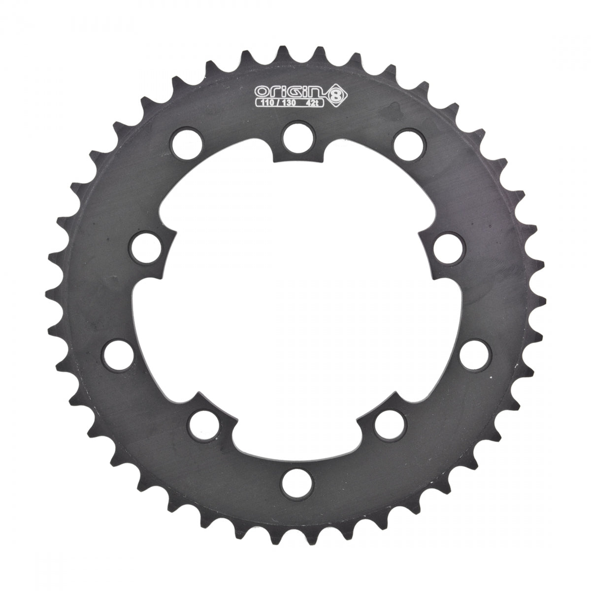 Origin8Â Single Speed Chainring, 10H, 42T, 110mm/130mm Mount, 1/2" x 3/32", Black