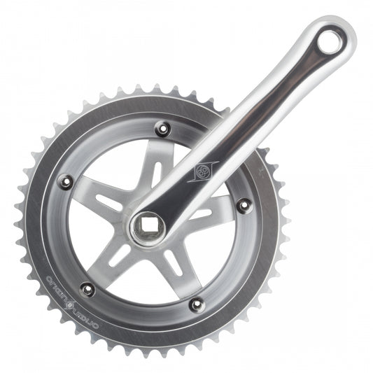 Origin8 Classic Sport Track Single-Speed Crankset, Square Taper, 170 x 46mm, 3/32", Silver