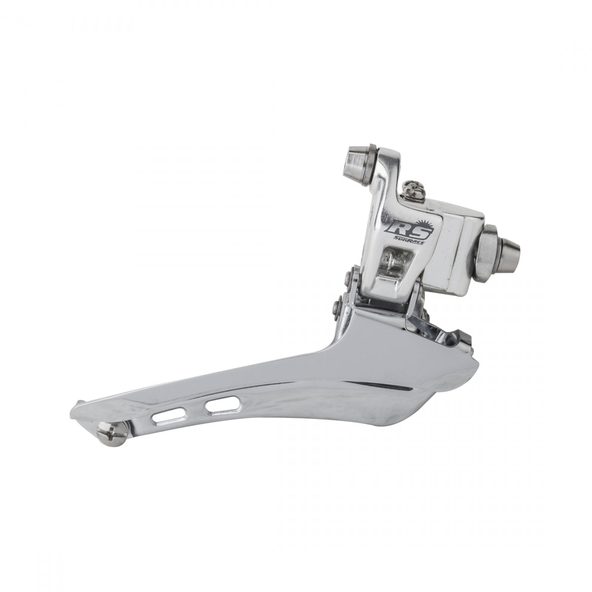 SunRace FD-RS Double Front Derailleur, Braze-On, Bottom-Pull, 10-Speed, 50/56T, Silver