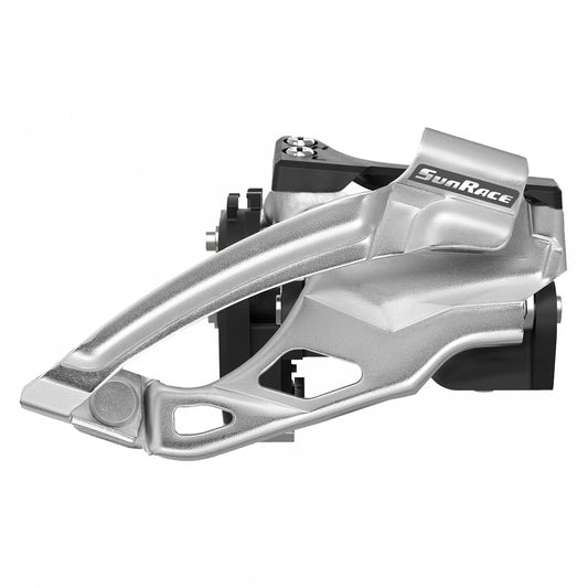 Sunrace FD-MS66 DP Double Front Derailleur, 10sp, 28.6-34.9, Silver/Black