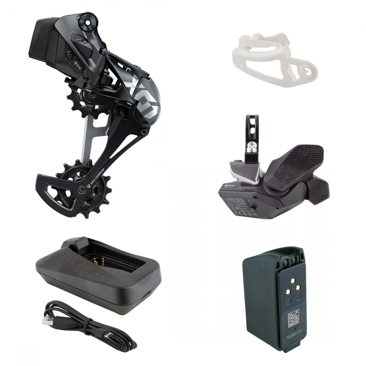 Group Upgrade Kit Sram X01 Eagle Axs Rocker Shifter/Rdwbatt/Charger-Cord/Gap-Tool Grey Lunar