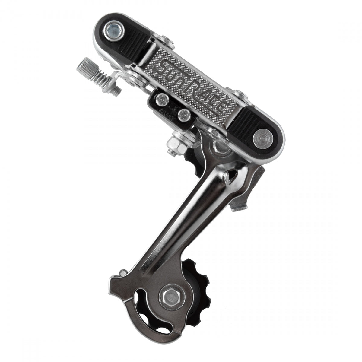 SunRace RD-M10 SGS Rear Derailleur for Friction Shifters, Direct Mount, Silver