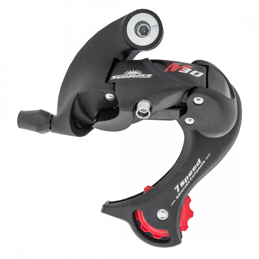 SunRace RD-M37 GS Direct Mount Rear Derailleur with Removable Hanger, 7-Speed, Black