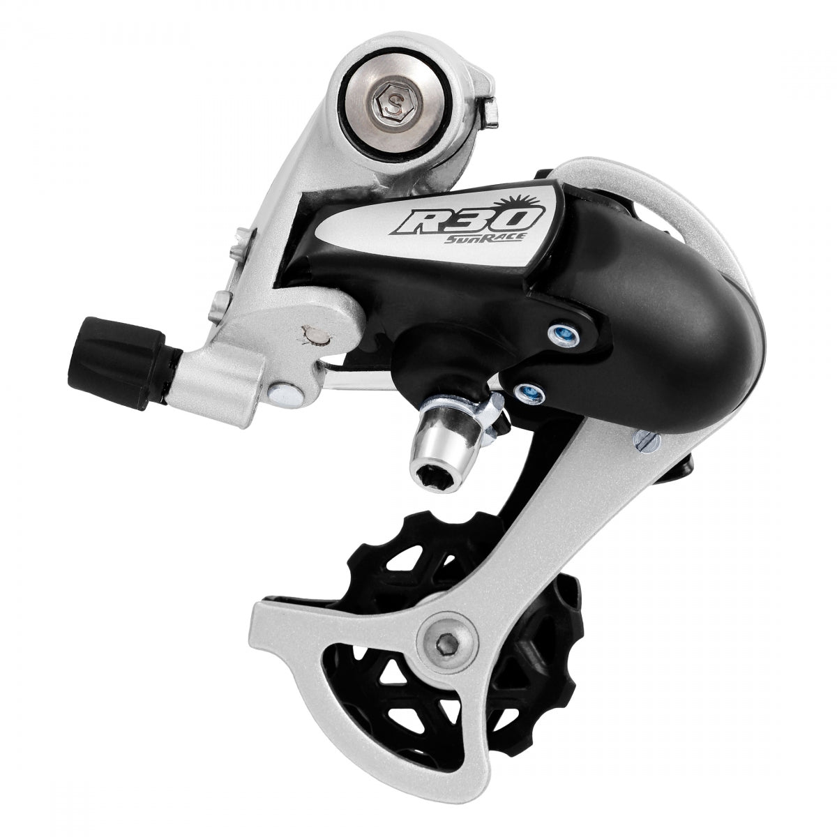 SunRace RD-R37 SS Direct Mount Rear Derailleur, 6/7-Speed, Silver/Black