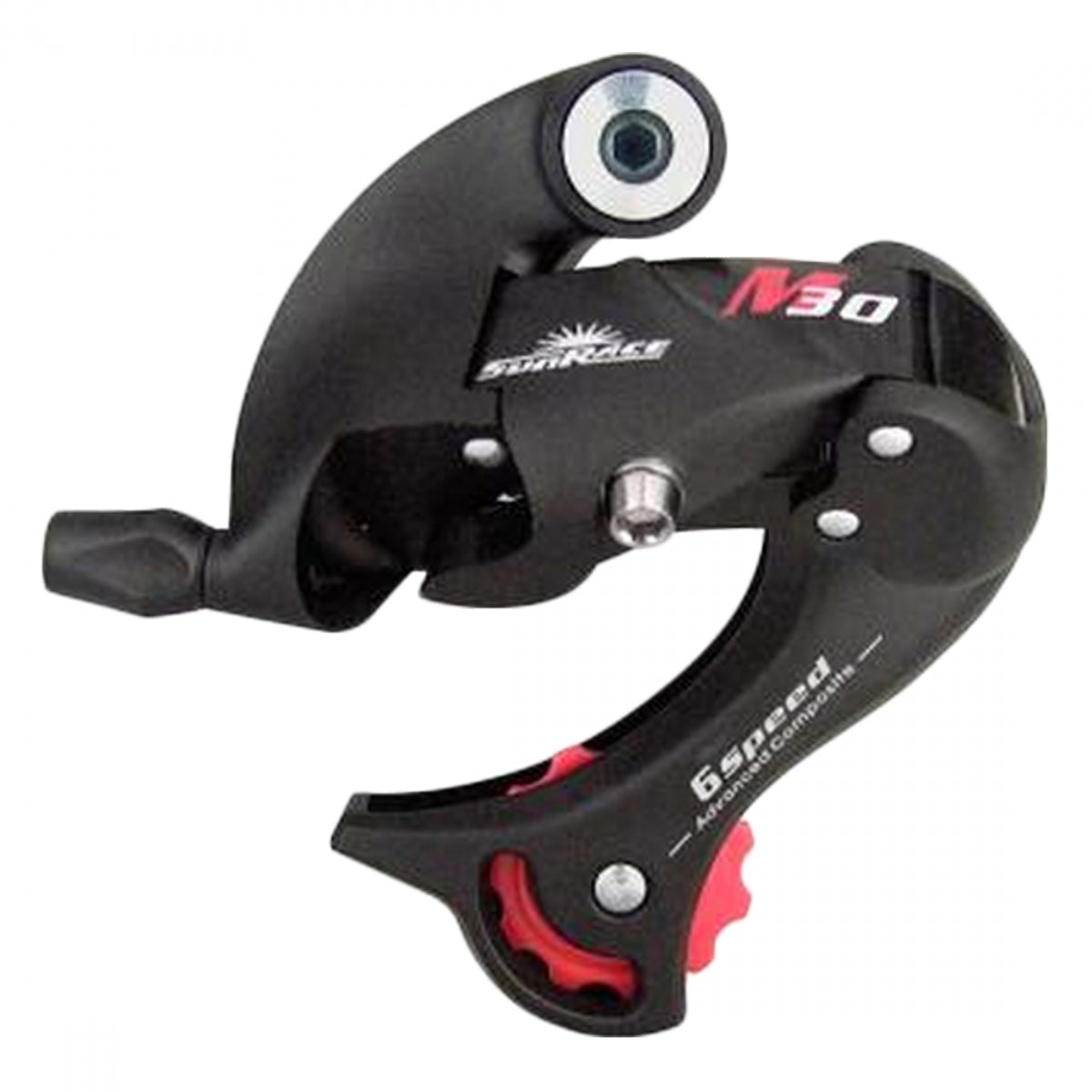 SunRace RD-M36 GS Direct Mount Rear Derailleur with Removable Hanger, 6-Speed, Black