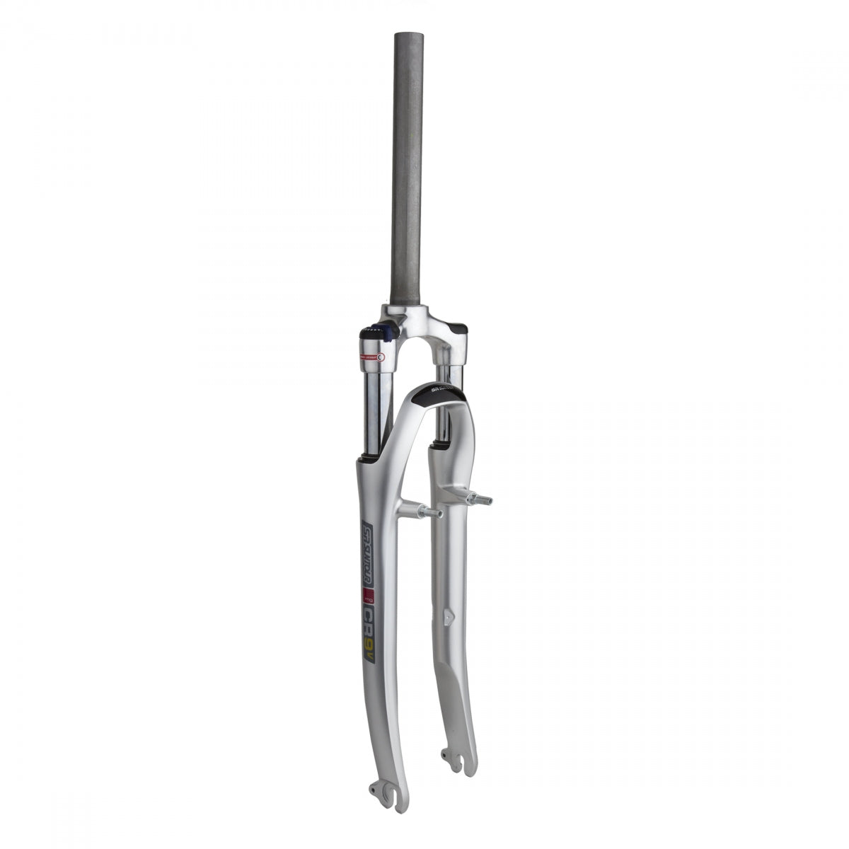 SR Suntour CR9 700c Suspension Fork with Coil Spring, Threadless, 1 1/8", QR9 Axle, Cantilever Mount, Silver